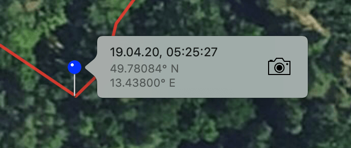 Screenshot: Match track location to photo time